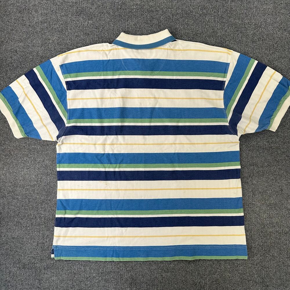 Vintage Men’s 90’s Y2K Disney Store Striped Polo Shirt Tiger Winnie The Pooh 2XL - Picture 7 of 8